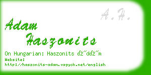 adam haszonits business card